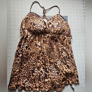 Self Esteem Brown Leopard Print Top
